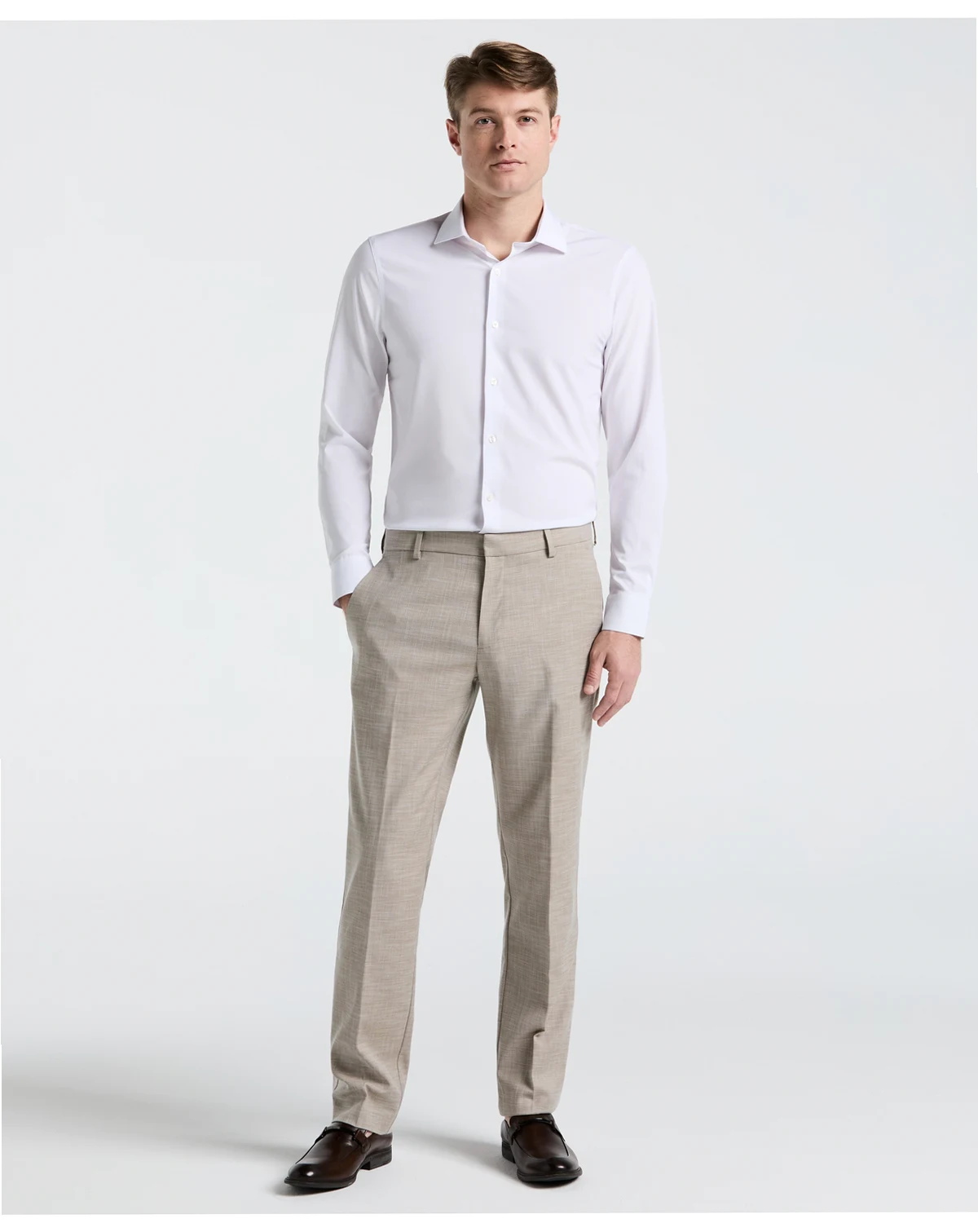 Men's Modern Fit Sharkskin Dress Pants