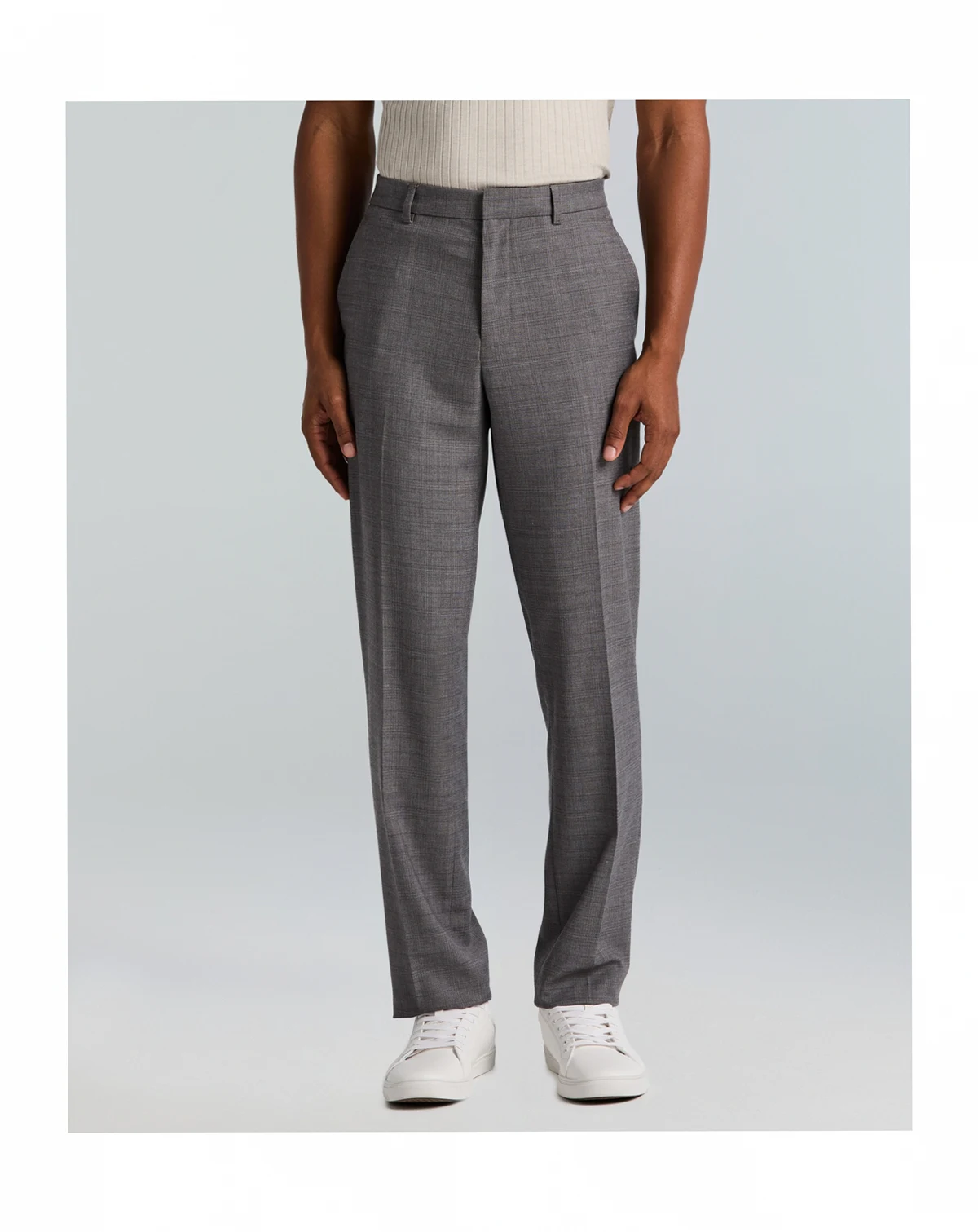 Men's Slim-Fit Gripper Waist Dress Pants