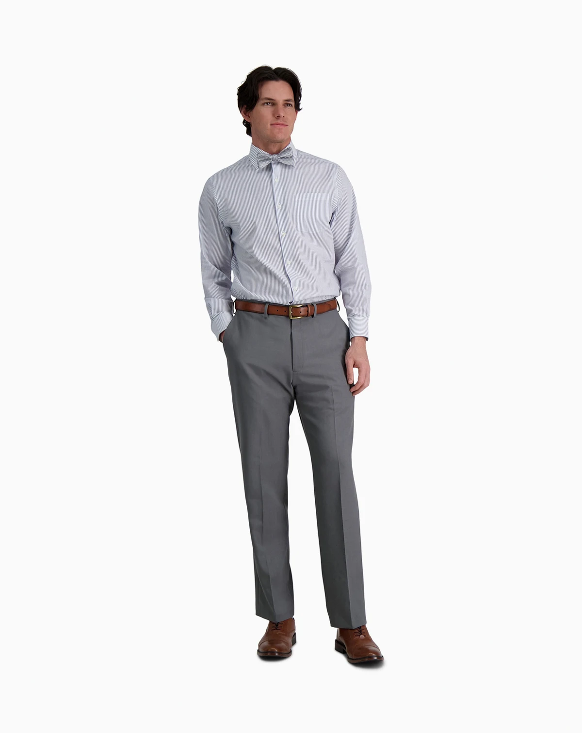 Men's Premium Comfort Stretch Classic-Fit Solid Flat Front Dress Pants