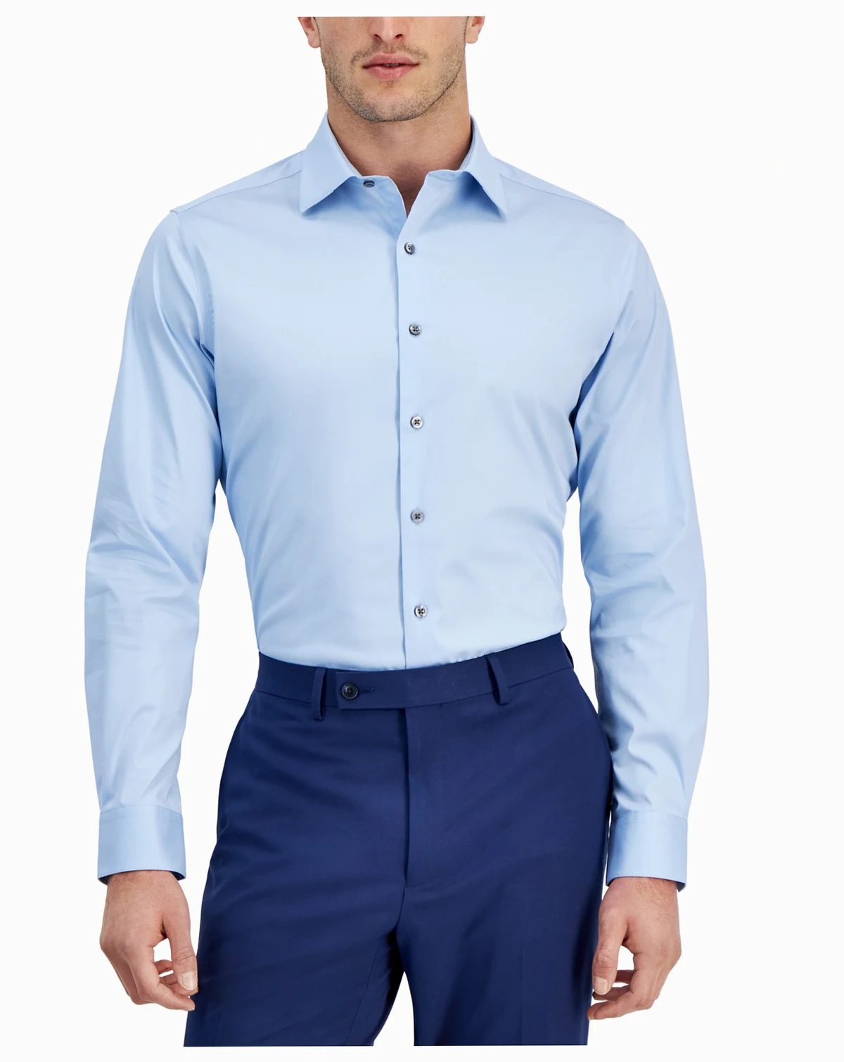Men's Temperature Regulating Solid Dress Shirt, Slim & Regular Fit