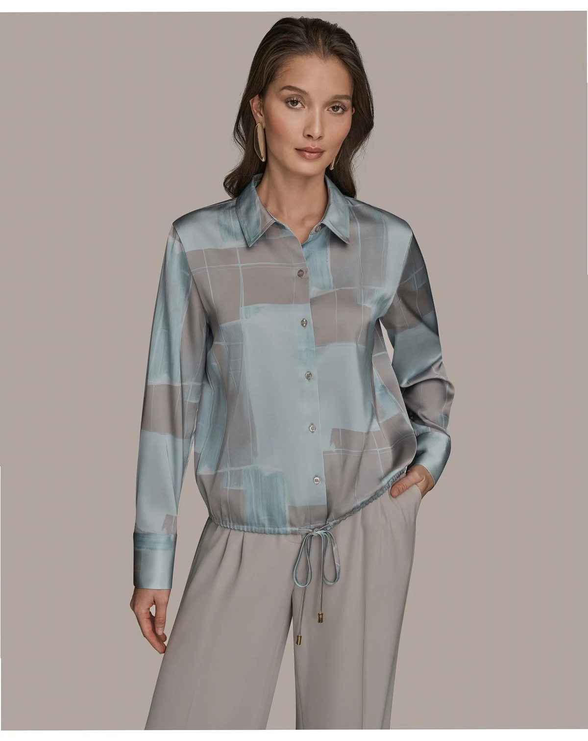 Women's Long-Sleeve Drawstring Top
