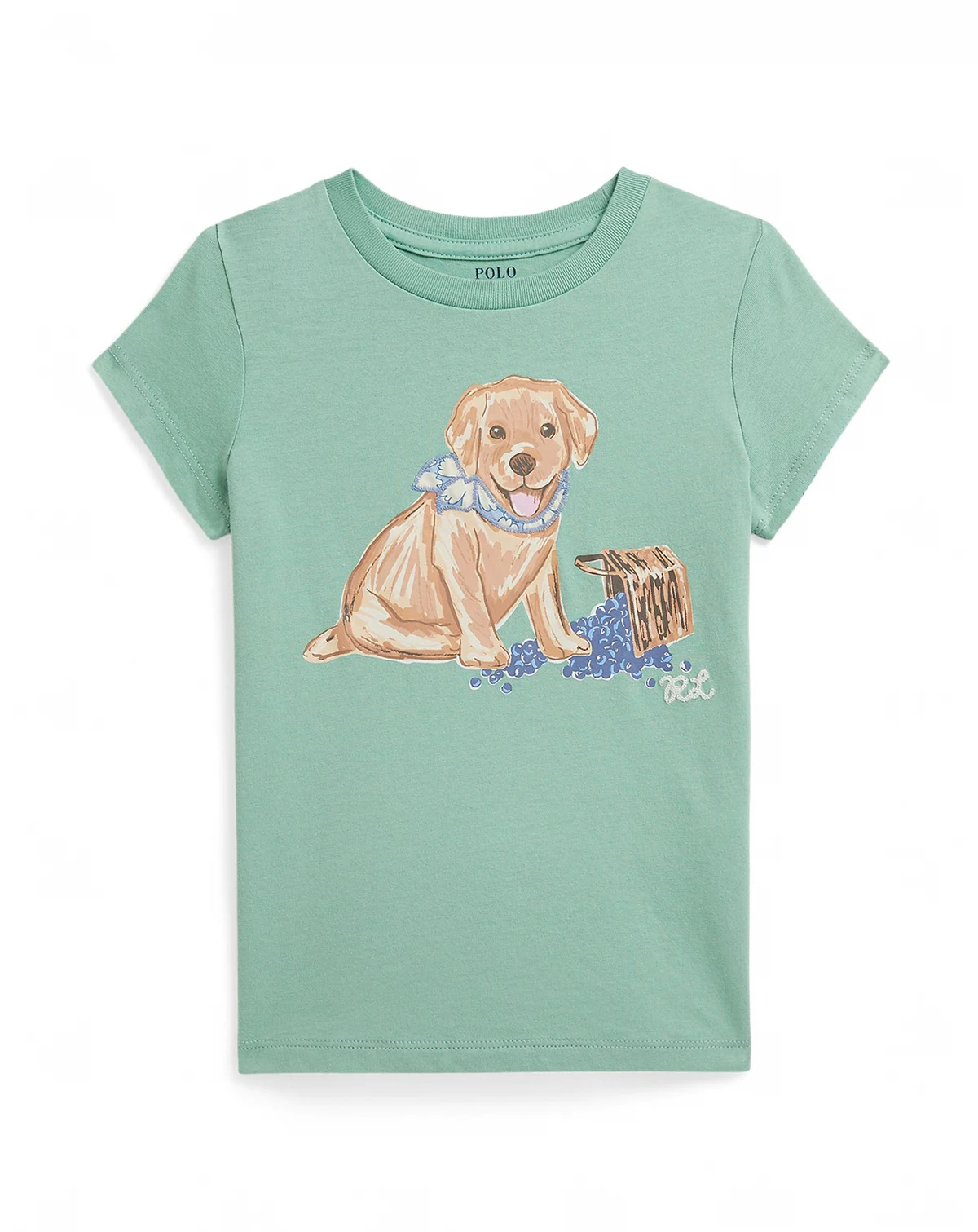 Girls' 2-6X Dog-Print Crewneck Jersey T-Shirt