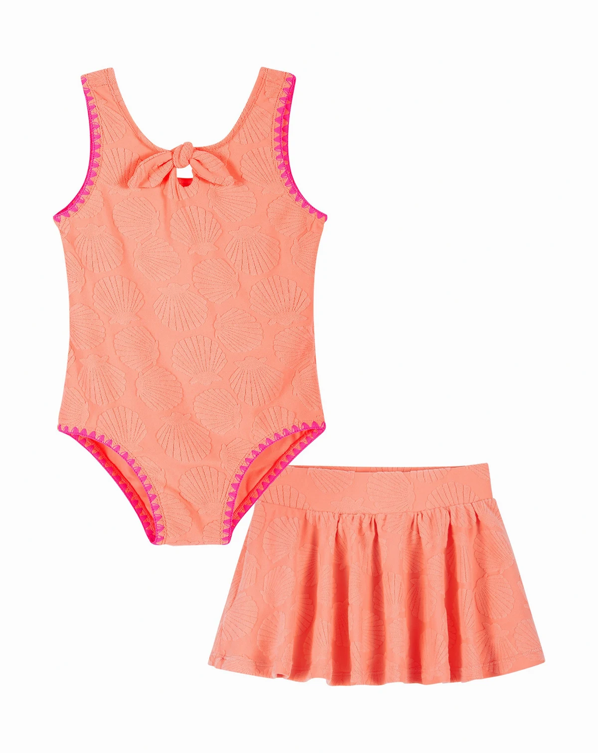 Girls' 2T-5 Bodysuit & Swim Skirt, 2-Piece Set