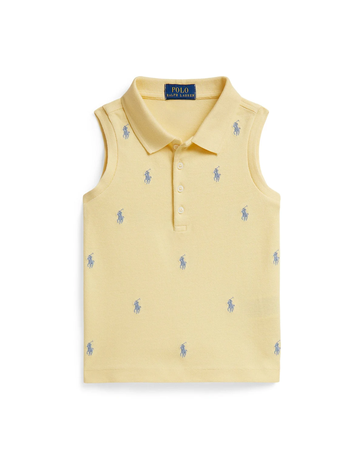 Girls' 2-6X Stretch Mesh Four-Button Placket Polo Shirt