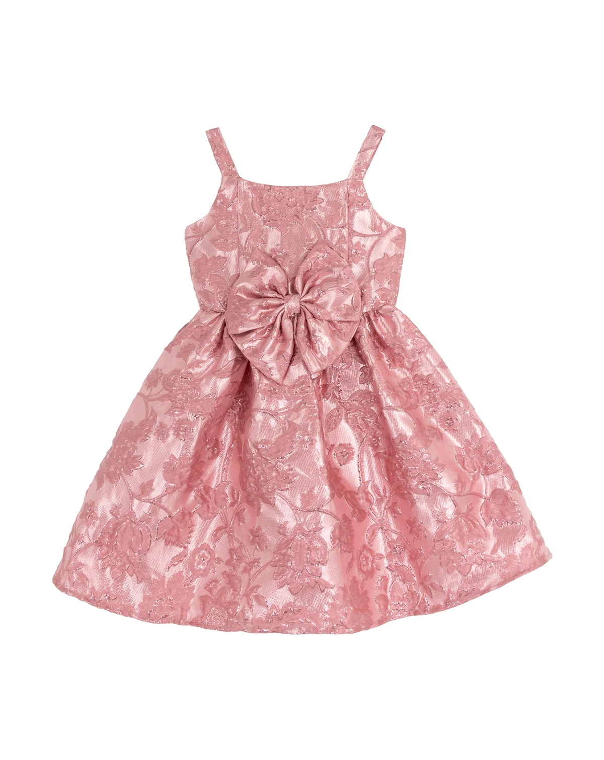 Girls' 2T-6X Sleeveless Metallic Brocade Dress
