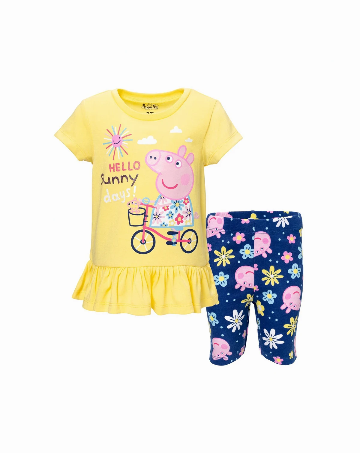 Toddler Girls Peplum T-Shirt and Shorts Outfit Set