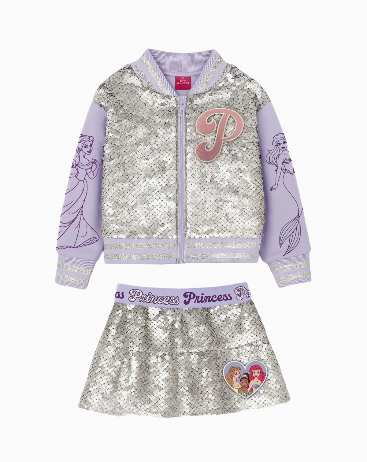 Girls' 2T-6X Princess Sequin Jacket and Skirt, 2-Piece Set