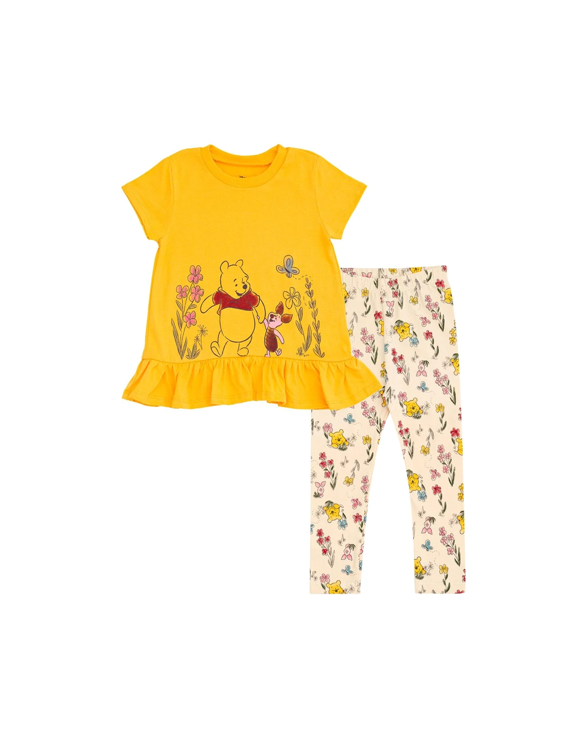 Toddler Girls Peplum T-Shirt and Leggings Outfit Set