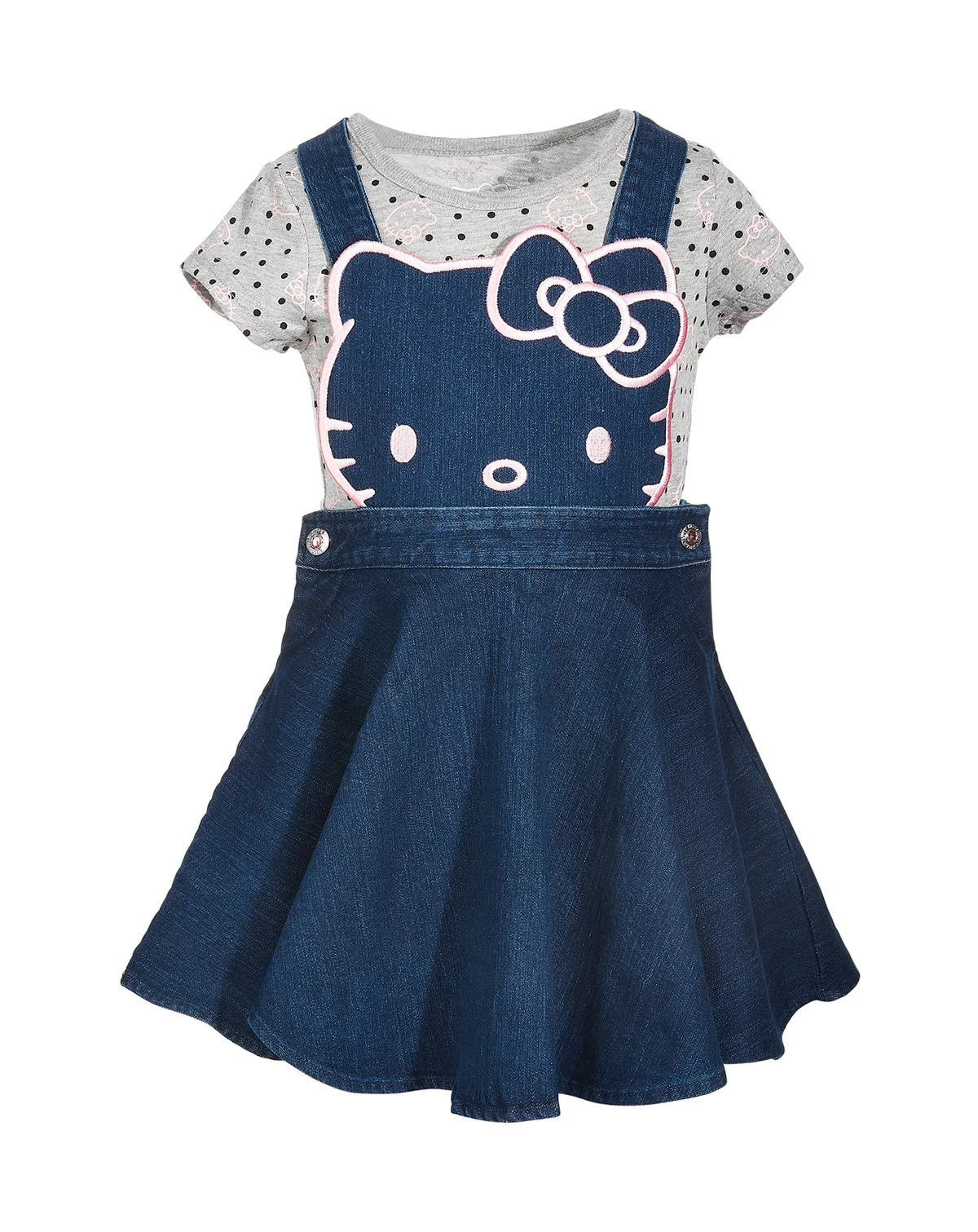 Toddler Girls 2-Pc. Denim Skirtall & T-Shirt Set