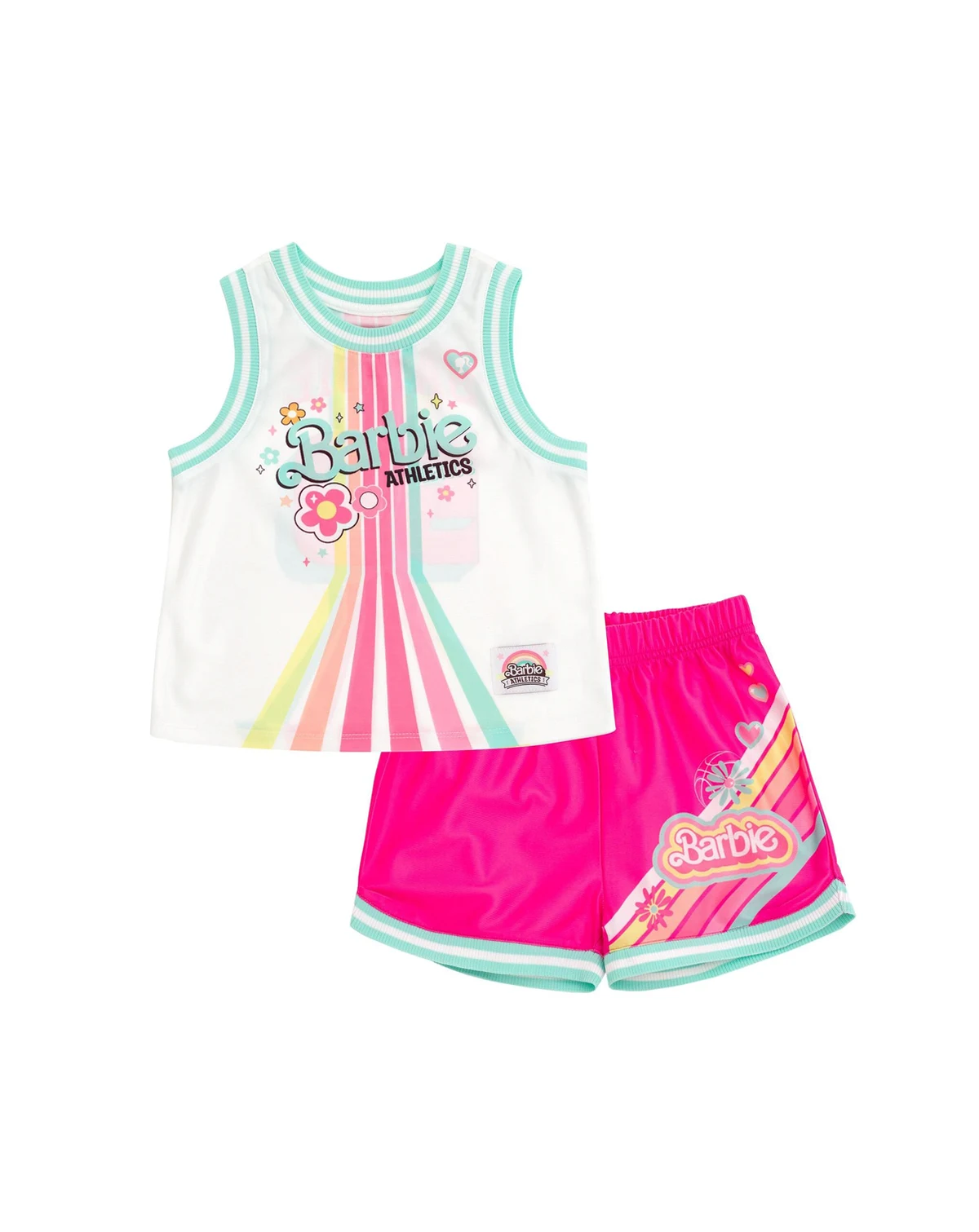 Toddler Girls Jersey Athletic Tank Top and Shorts Outfit Set