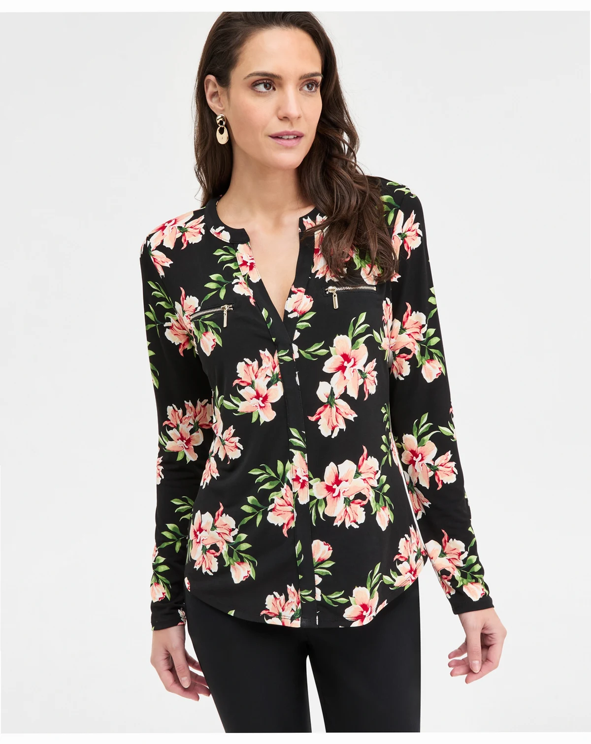 Women's Printed Zip Pocket Top, Macy's Exclusive