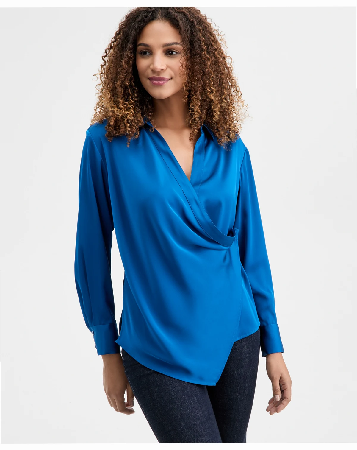 Women's Long-Sleeve Wrap Top, Macy's Exclusive