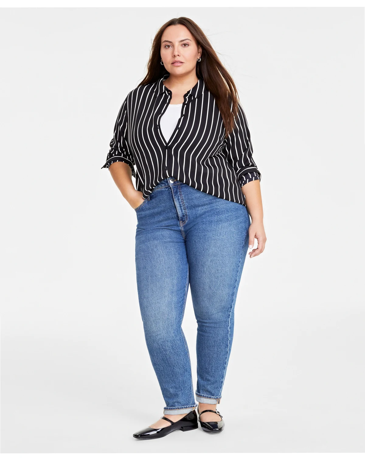 Women's Button-Front Crepe Shirt, Created for Macy's