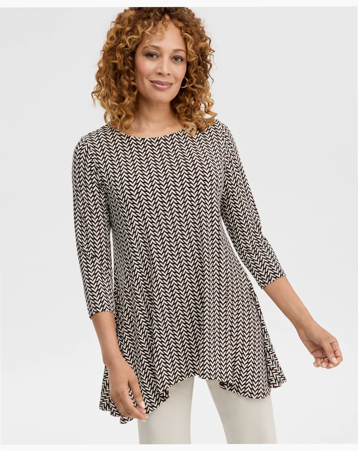Women's Chevron 3/4-Sleeve Top, Macy's Exclusive