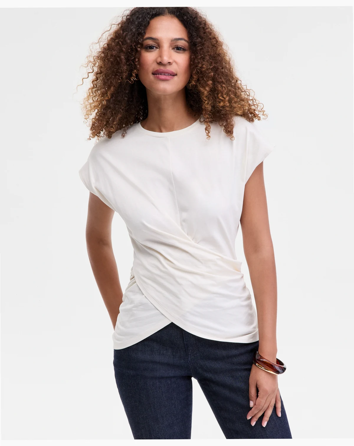 Women's Cotton Twist-Front Cap-Sleeve Top, Macy's Exclusive