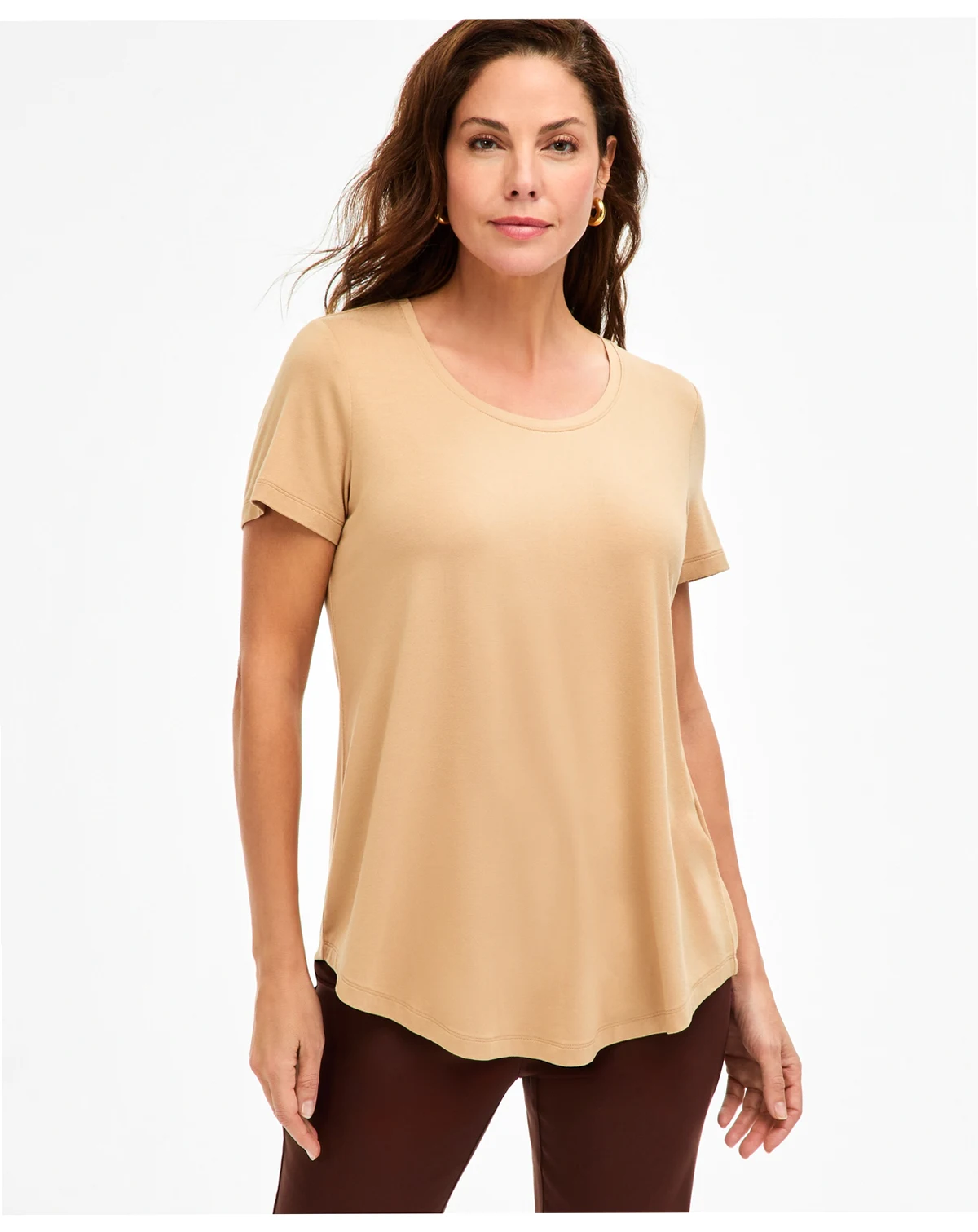 Women's Scoop-Neck Short Sleeve Top, Created for Macy's