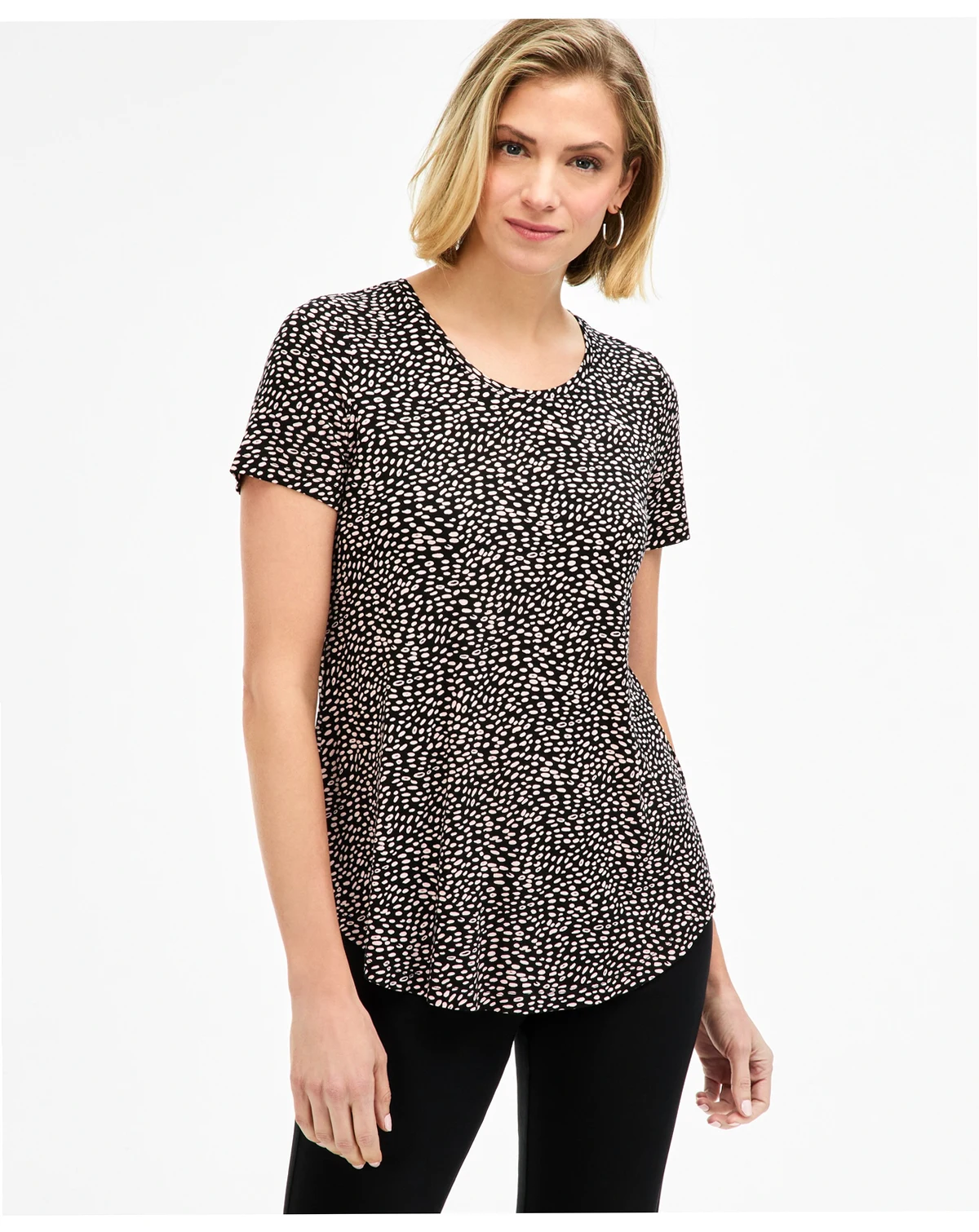 Women's Printed 3/4 Sleeve V-Neck Knit Top, Macy's Exclusive