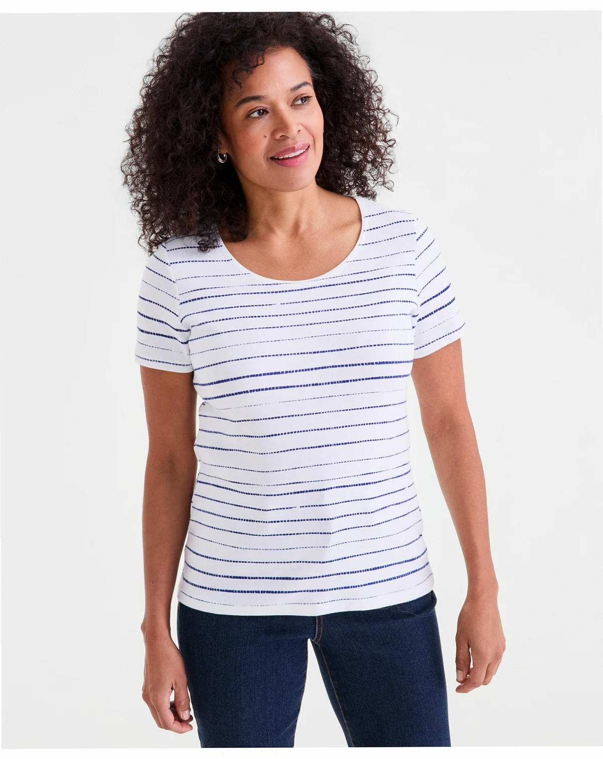 Women's Printed Short-Sleeve Scoop-Neck Top, Macy's Exclusive
