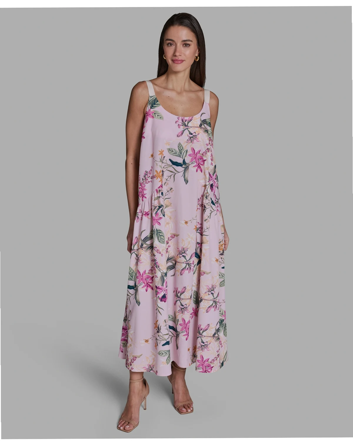Women's Commuter Printed Scoop Neck Maxi Dress