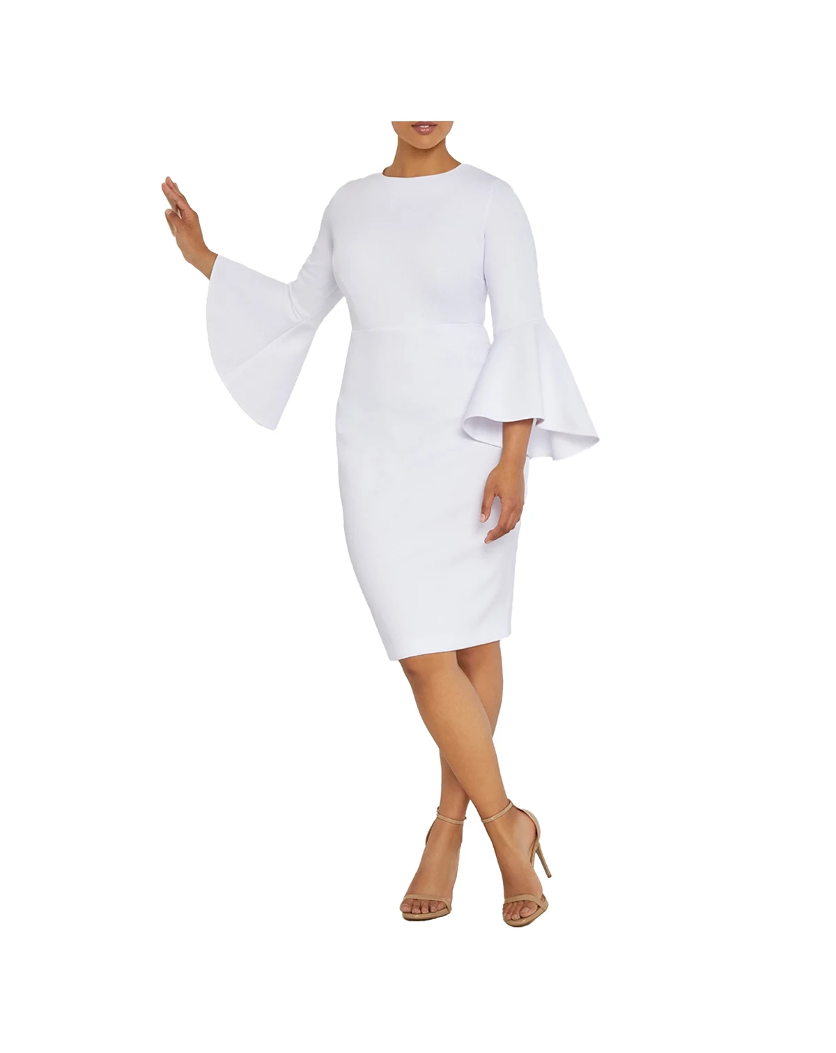 Women's Flare Sleeve Scuba Dress