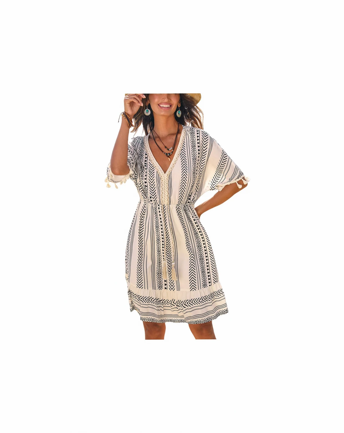 Women's Quiet Adventure Boho Mini Beach Dress