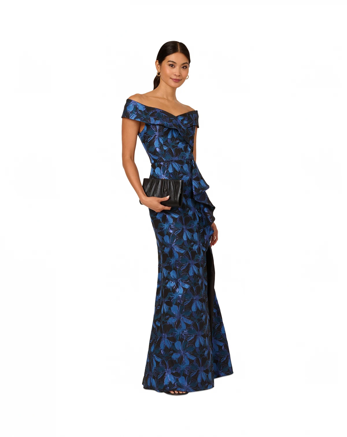 Women's Jacquard Off-The-Shoulder Gown