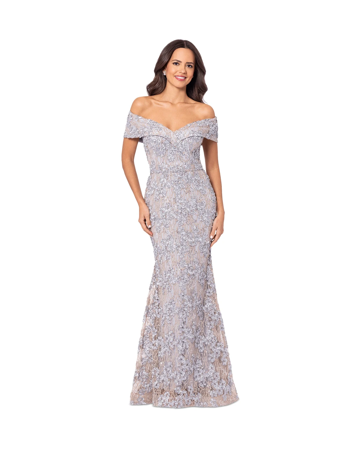 Off-The-Shoulder Lace Gown