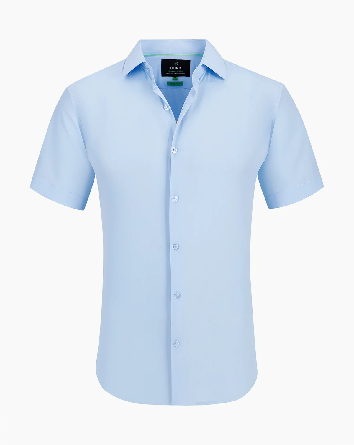 Men's Slim Fit Short Sleeve Performance Button Down Dress Shirt