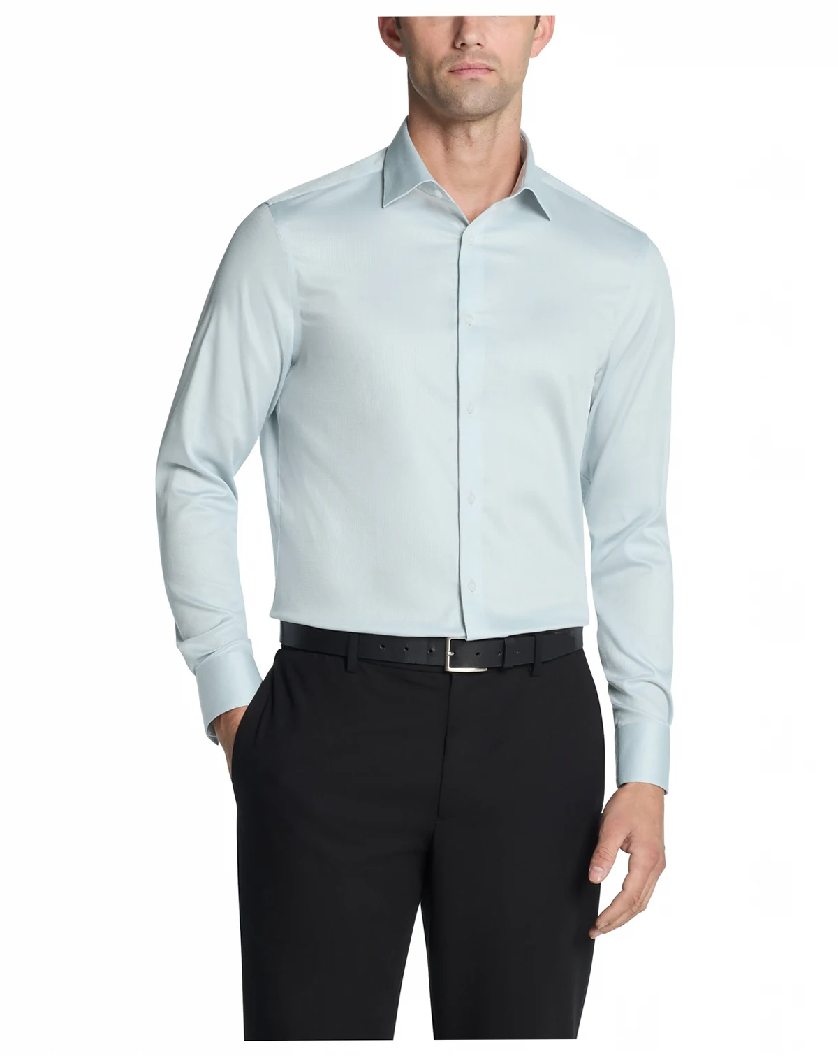 Men's Solid Regular-Fit Stretch Dress Shirt