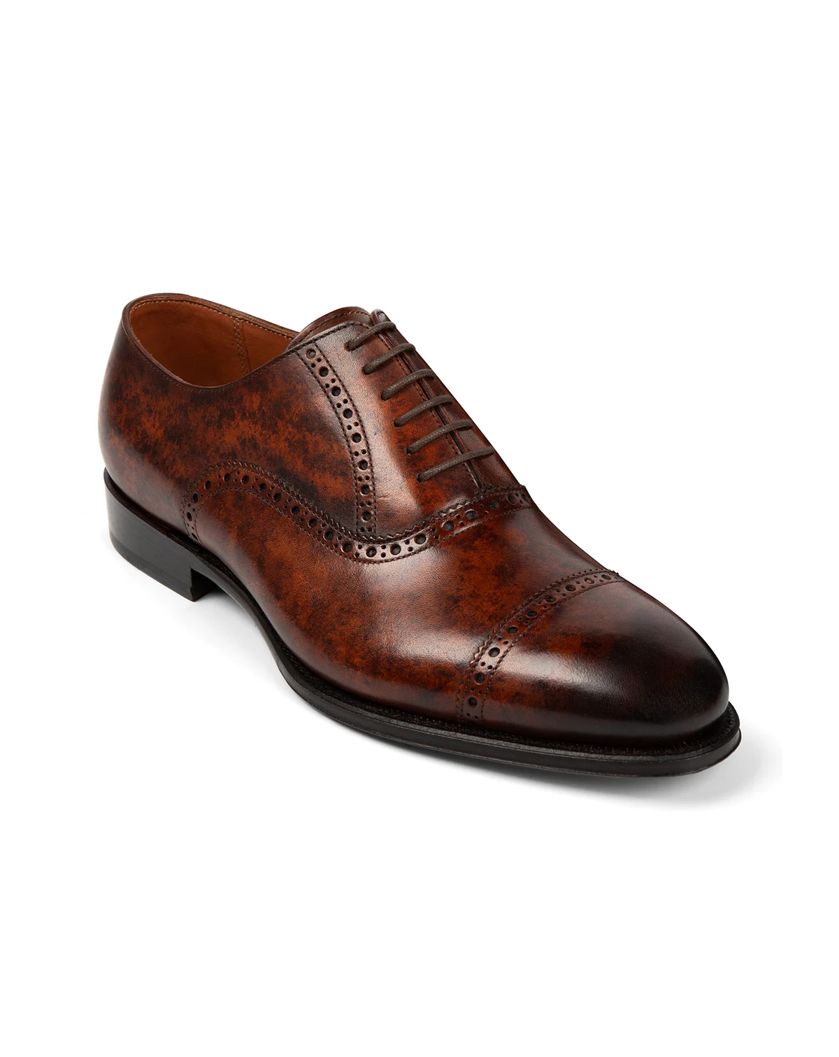 Men's Windsor Broque Cap Toe Leather Oxford Dress Shoes