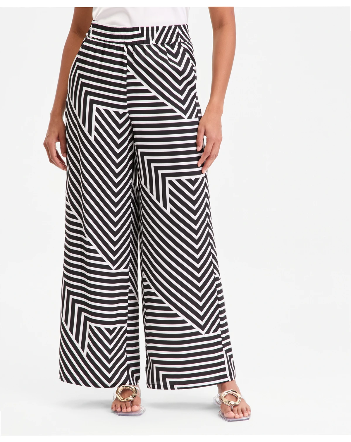 Women's Printed Pull-On Wide-Leg Pants, Macy's Exclusive