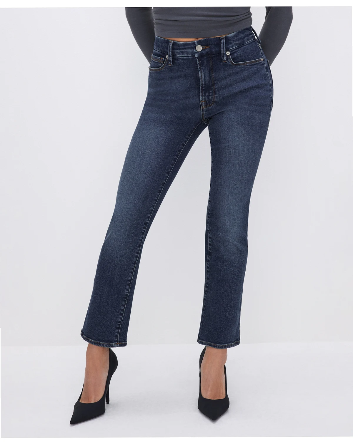 Petite Mid-Rise Straight Jeans