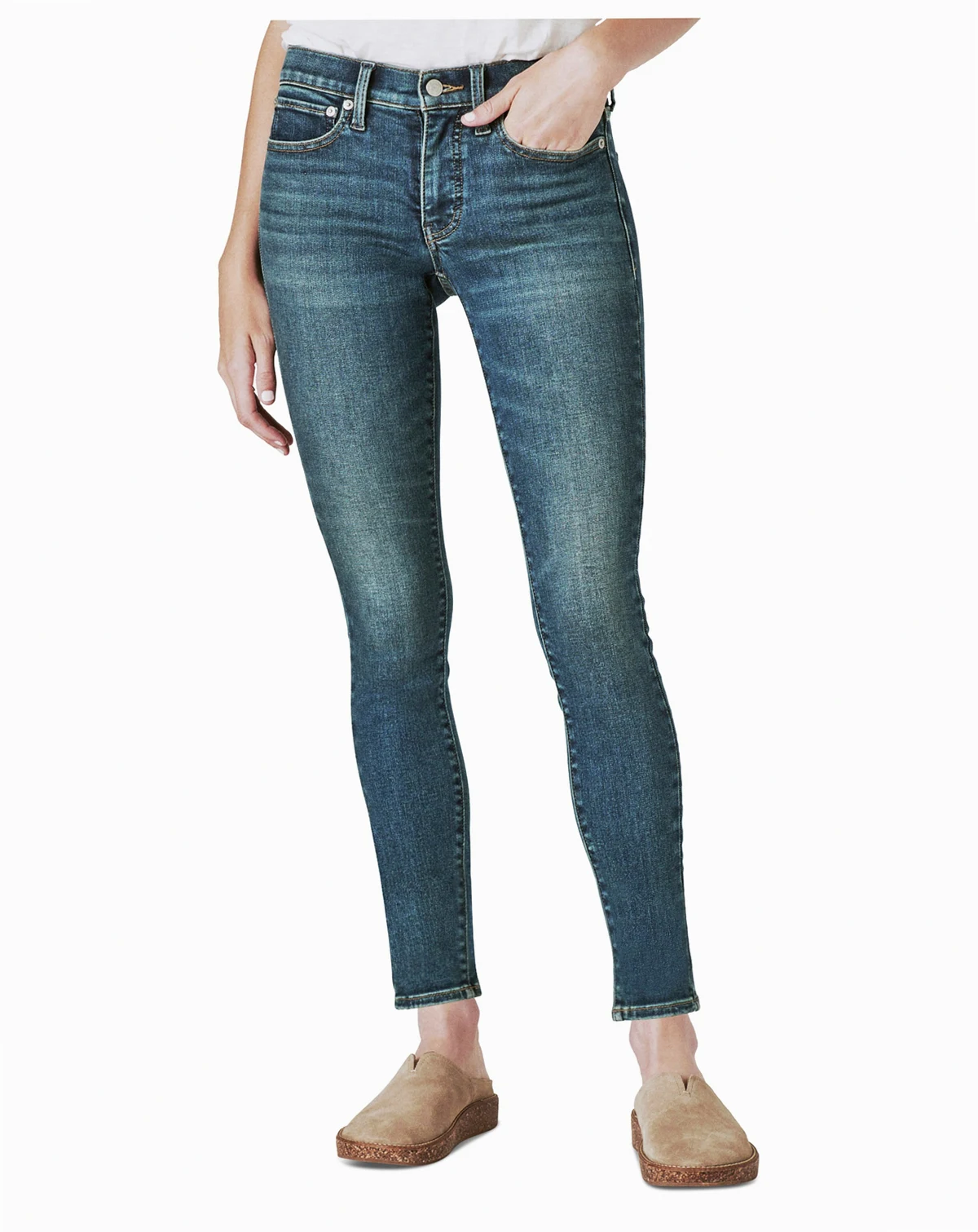 Women's Ava Mid-Rise Ripped Skinny Jeans
