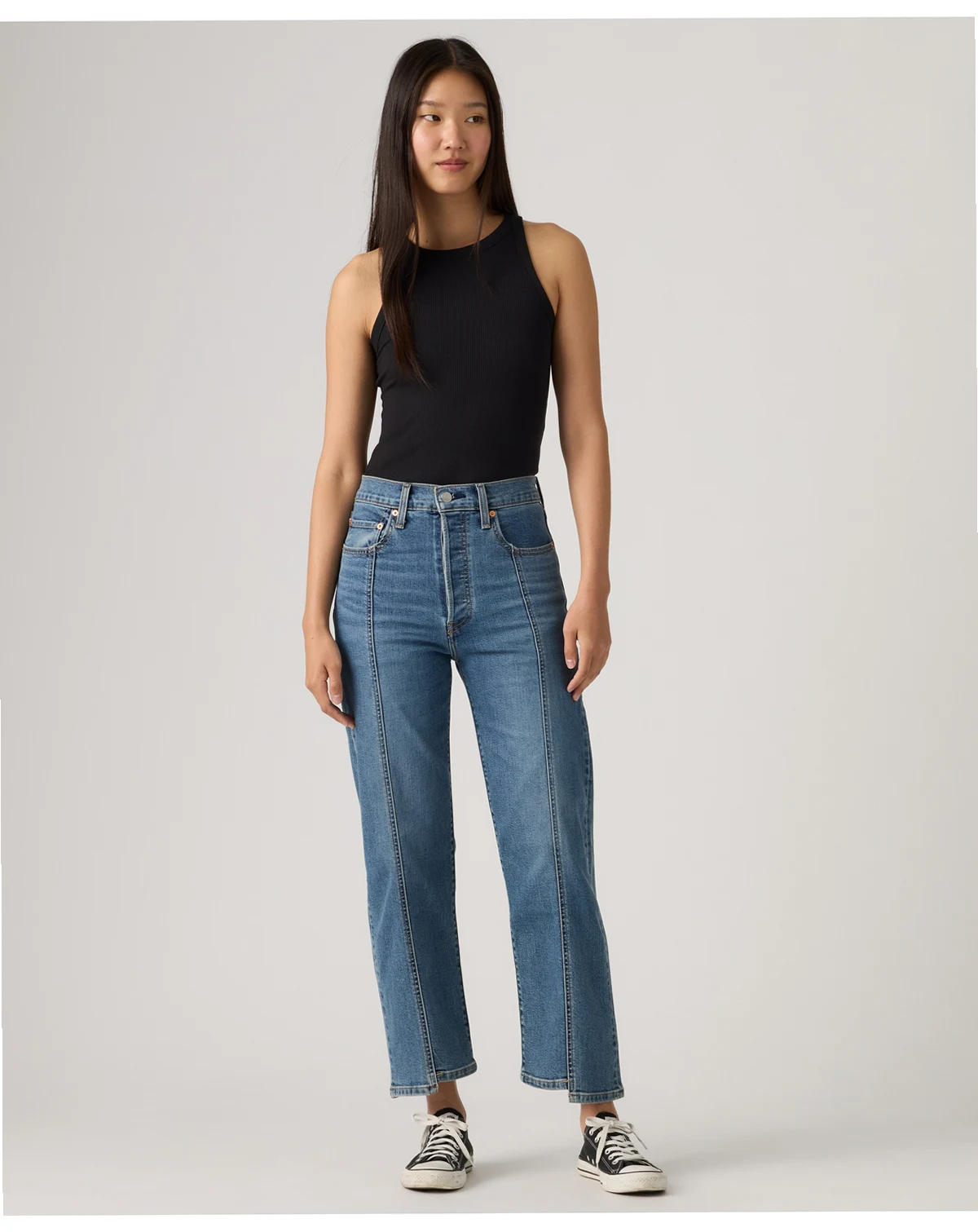 Women's Ribcage High-Rise Straight Ankle Jeans