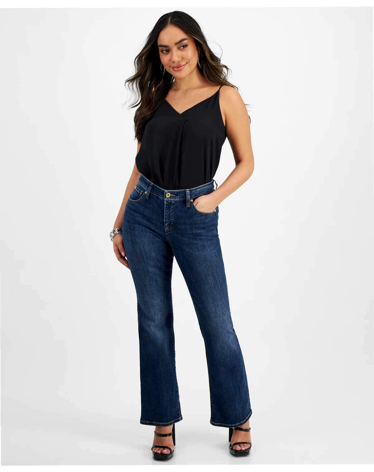Petite Mid-Rise Flare Denim Jeans, Created for Macy's