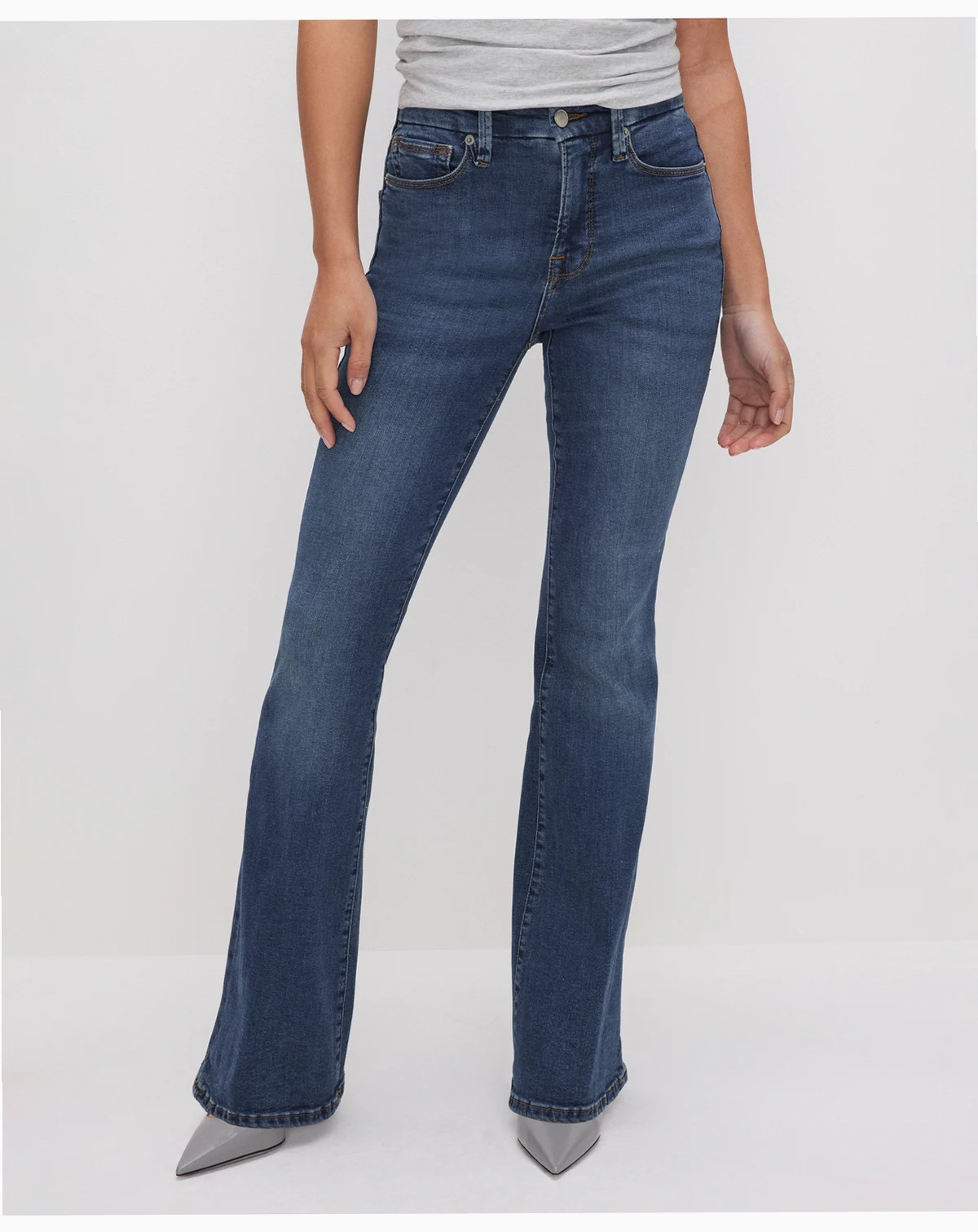 Petite Mid-Rise Flare-Leg Jeans