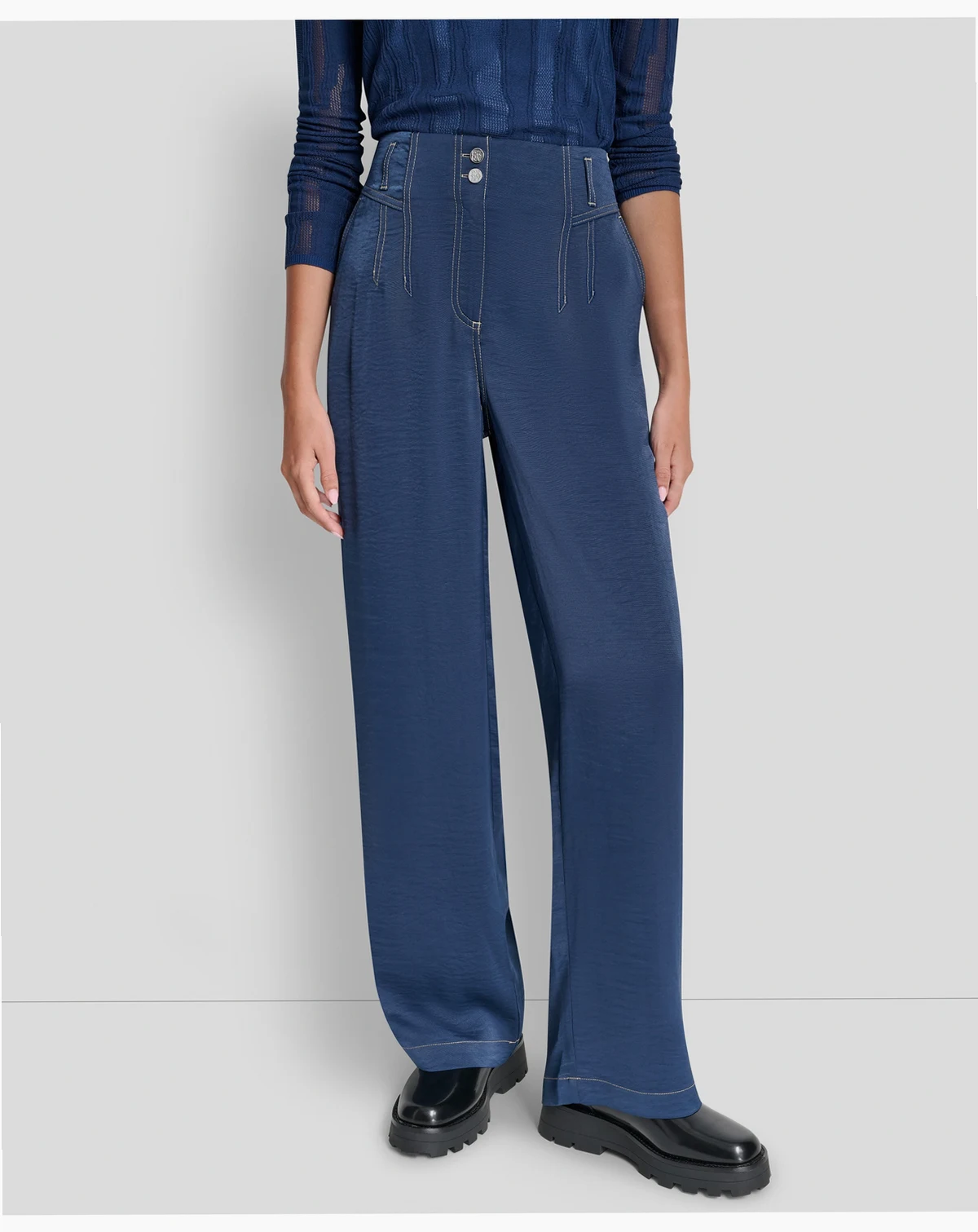 Women's Top Stitch Glazed Dressing Trousers