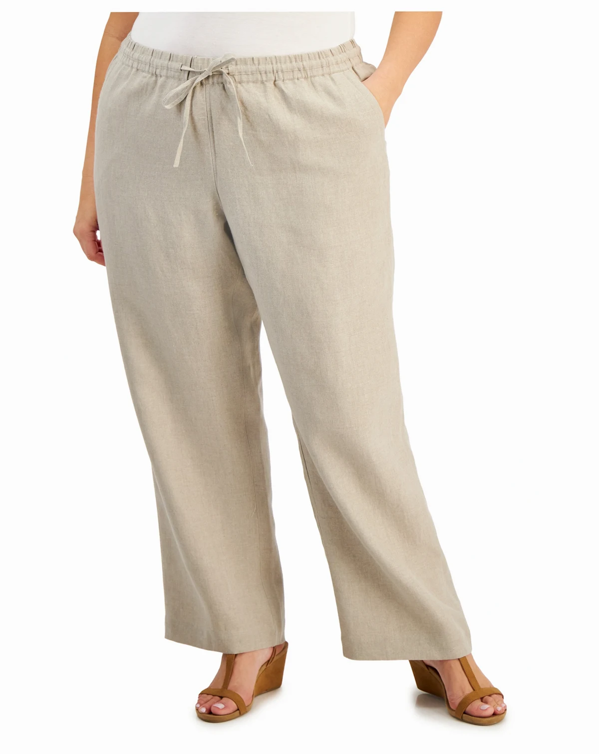 Women's 100% Linen Drawstring Pants, Created for Macy's
