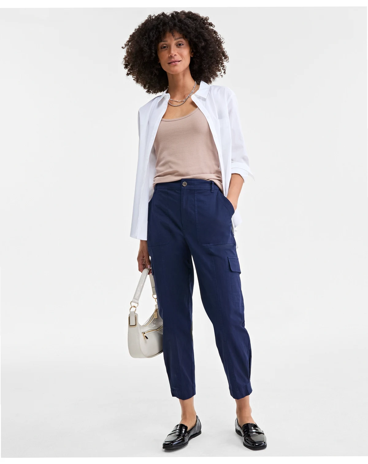 Women's Tapered Ankle-Length Cargo Pants, Created for Macy's