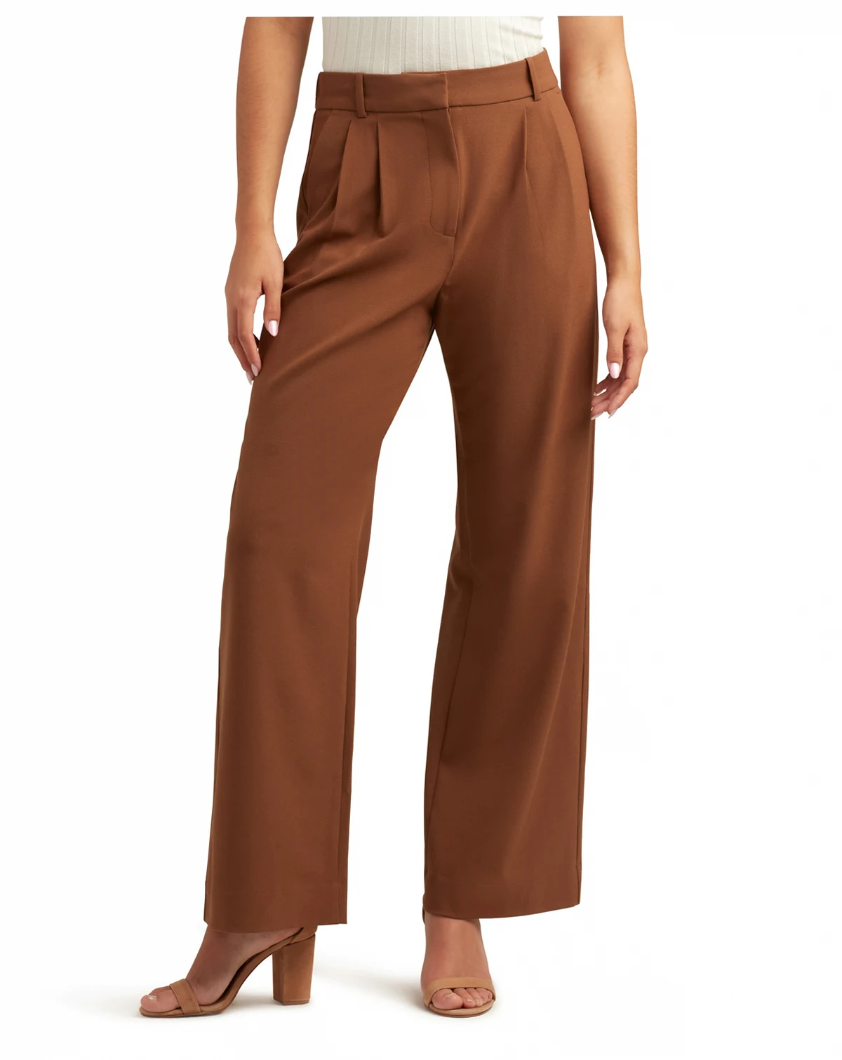 Juniors' Pleated-Front Wide-Leg Pants
