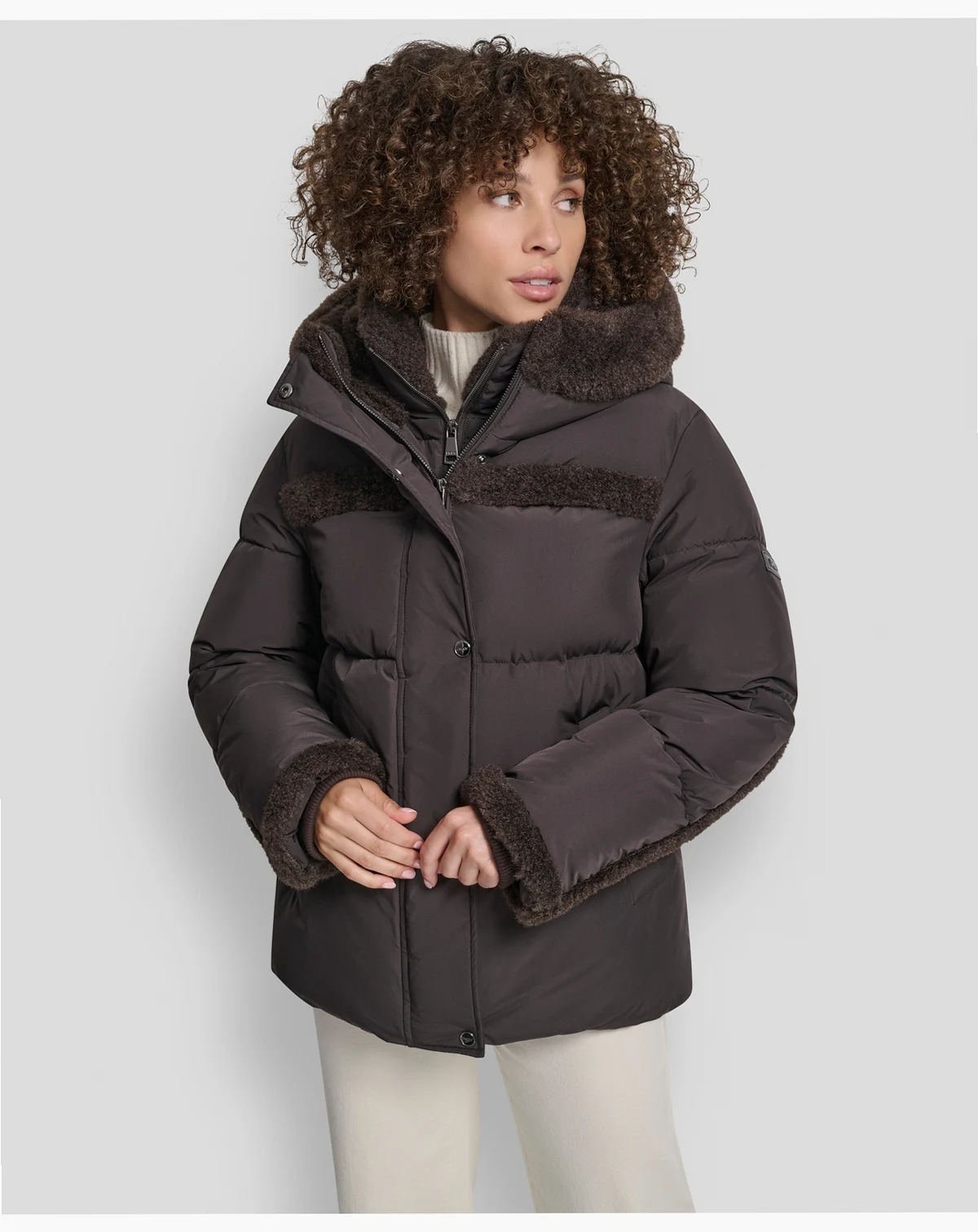 Women's Detailed Hooded Puffer Coat