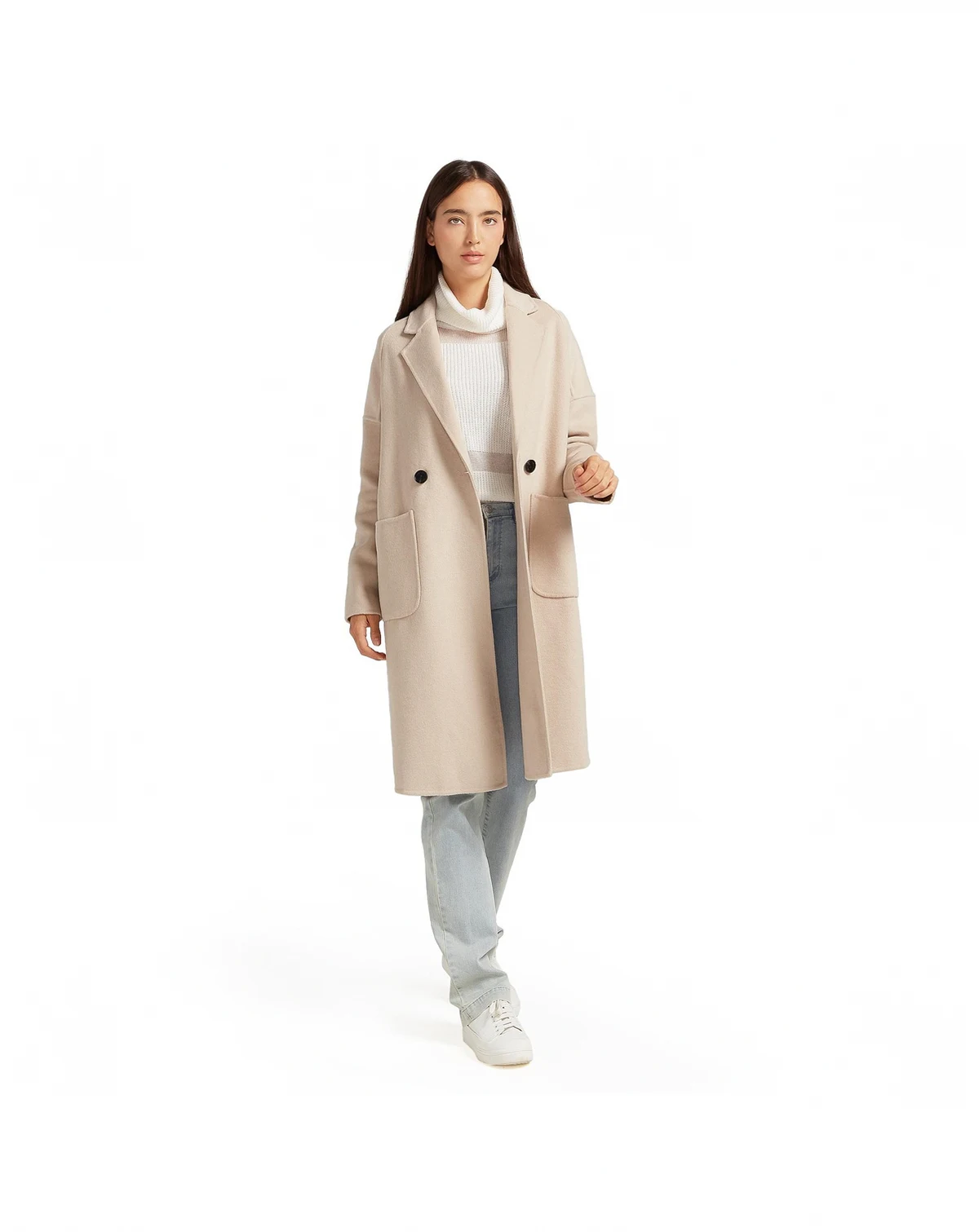 Women's Publisher Double Breasted Wool Blend Coat
