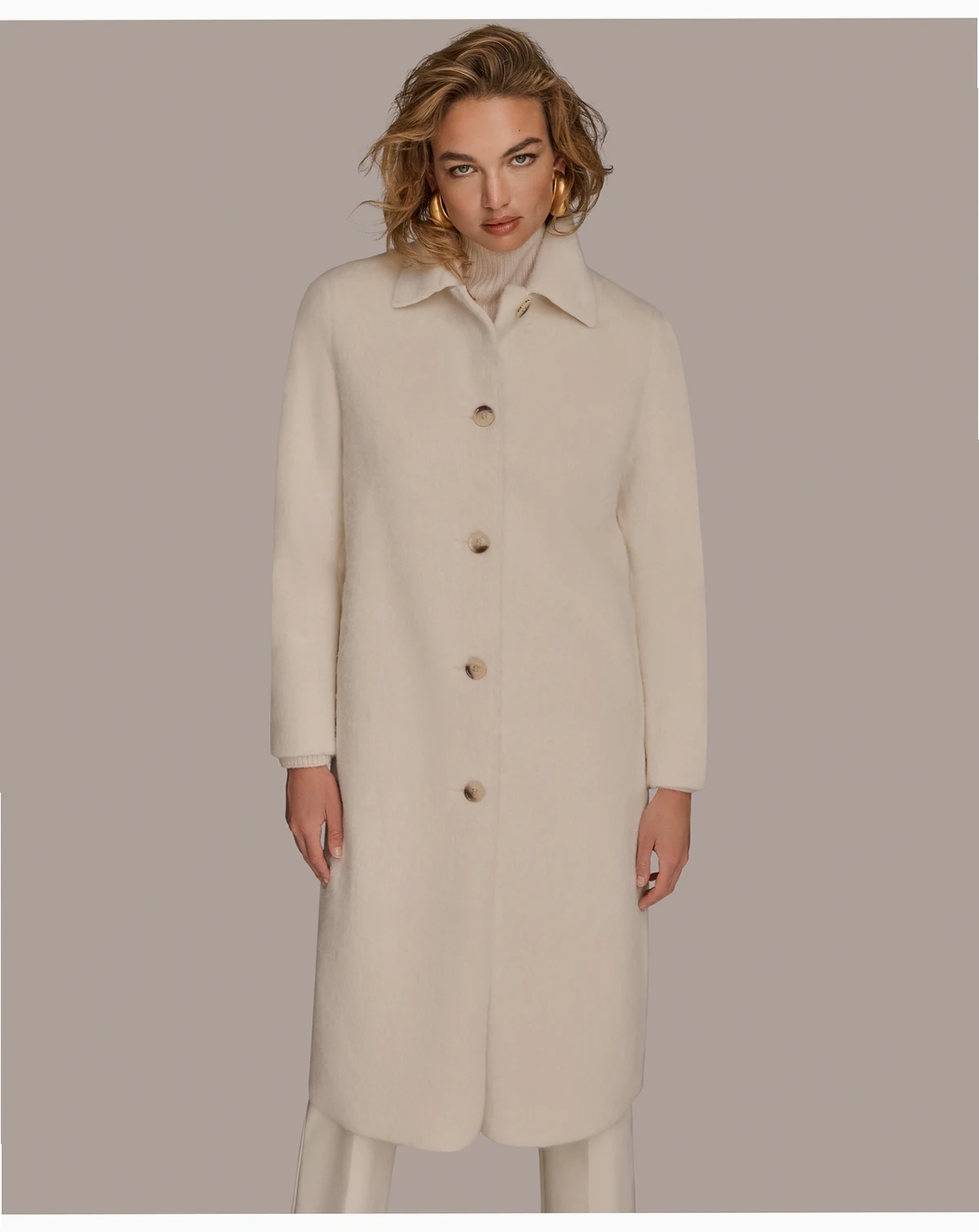 Women's Button Front Maxi Coat