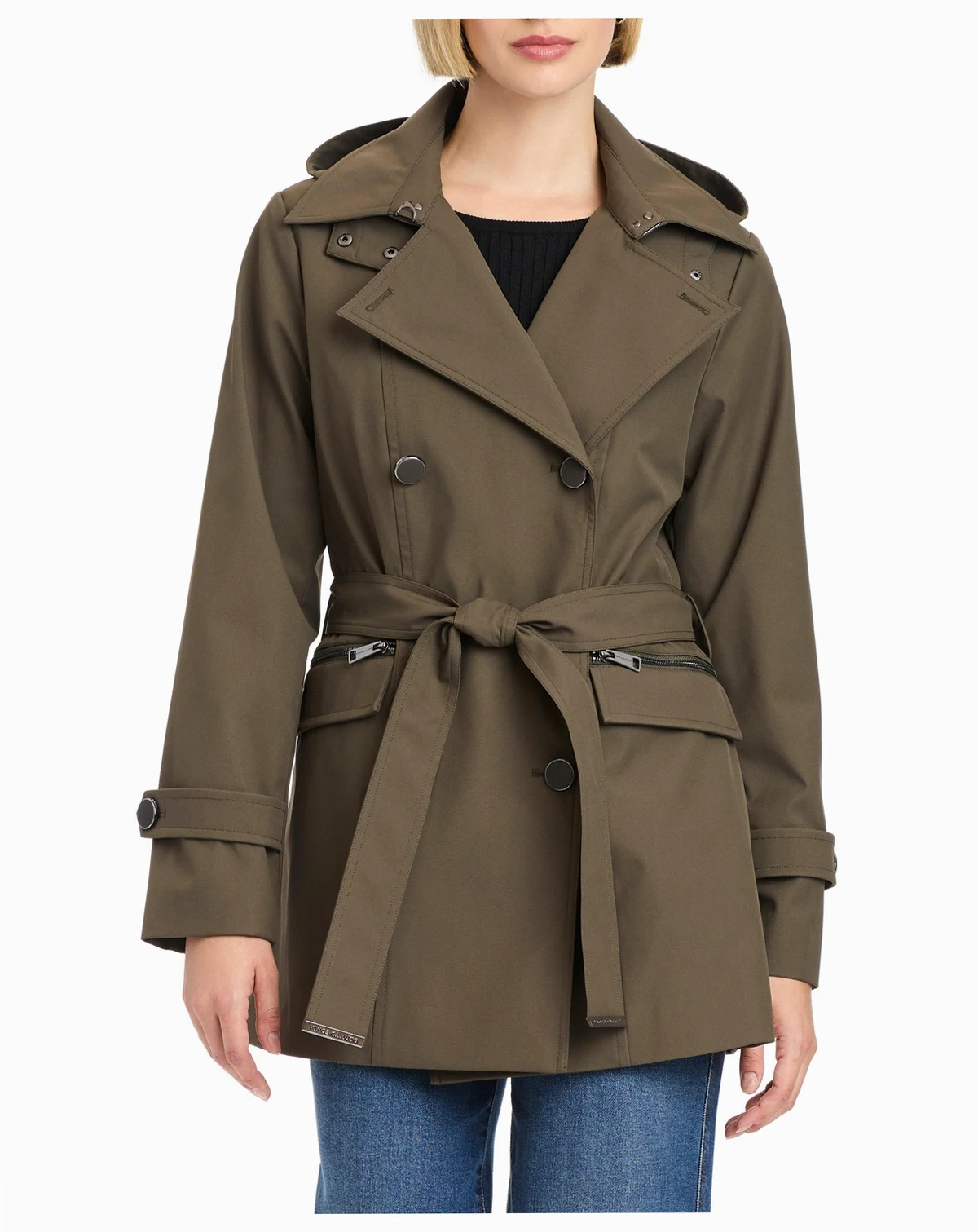 Women's Double-Breasted Belted Trench Coat
