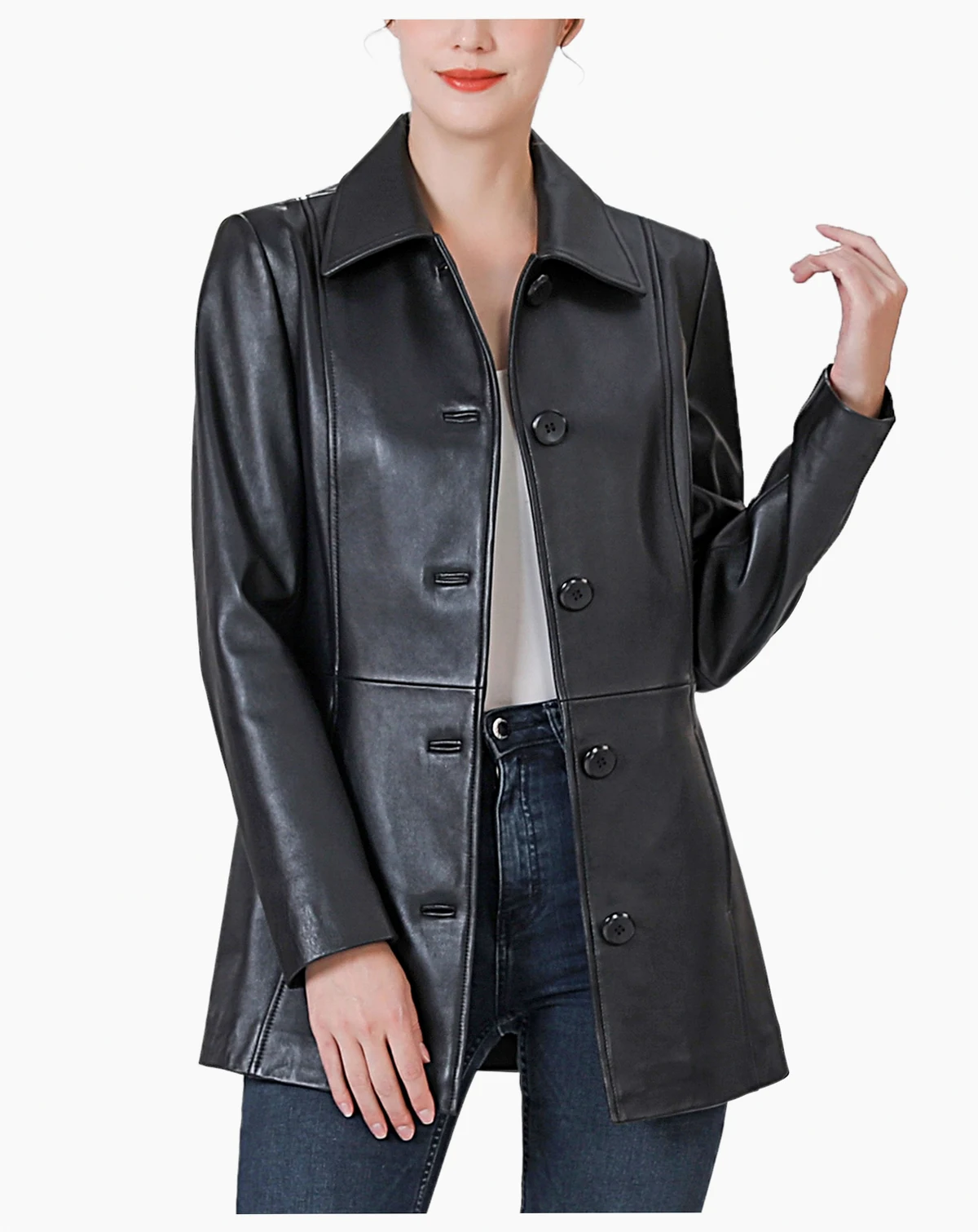 Women's Dana Leather Car Coat