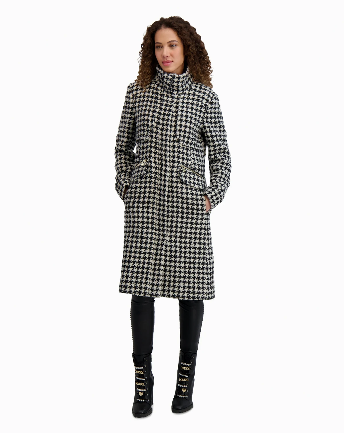 Women's Zip-Front Bouclé Coat, Created for Macy's