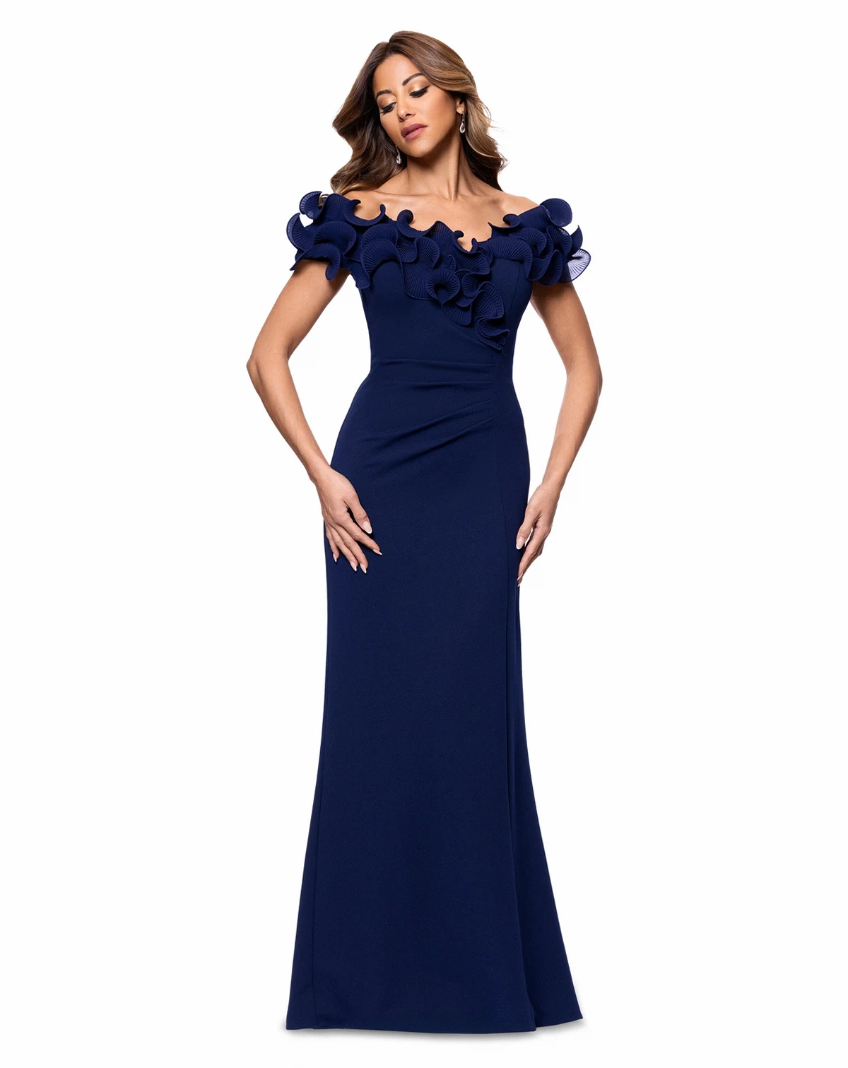 Petite Ruffled Sweetheart-Neck Fit & Flare Gown