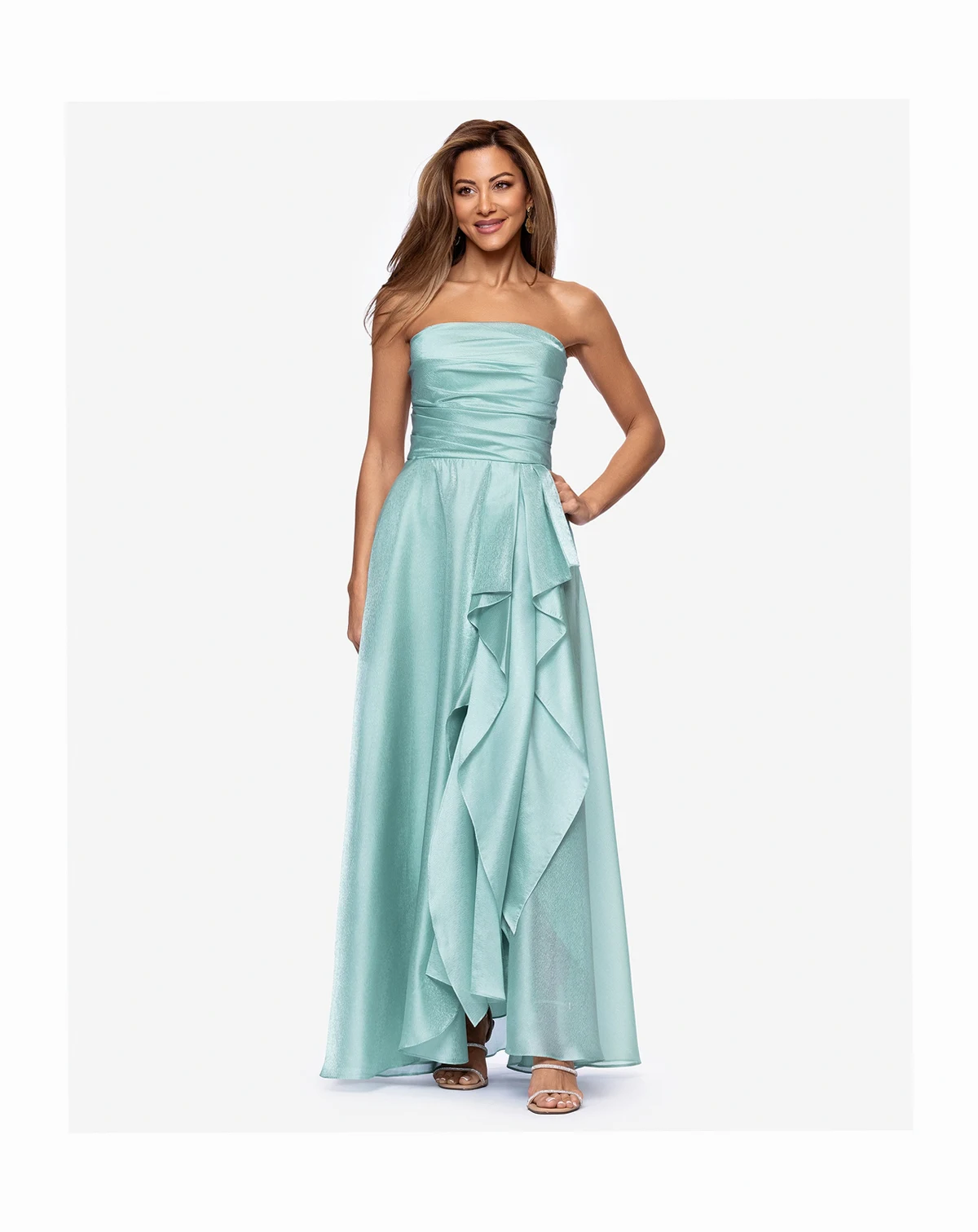 Petite Sleeveless Organza Ball Gown