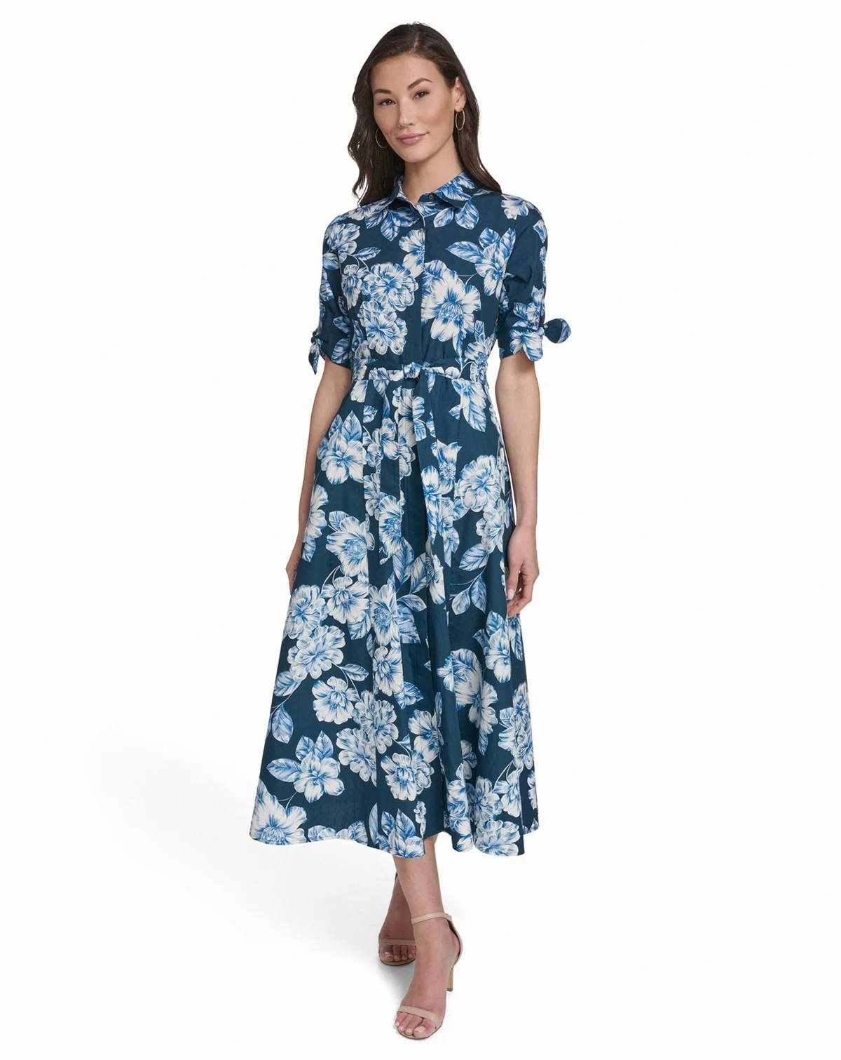 Women's Tie-Sleeve Collared Dress