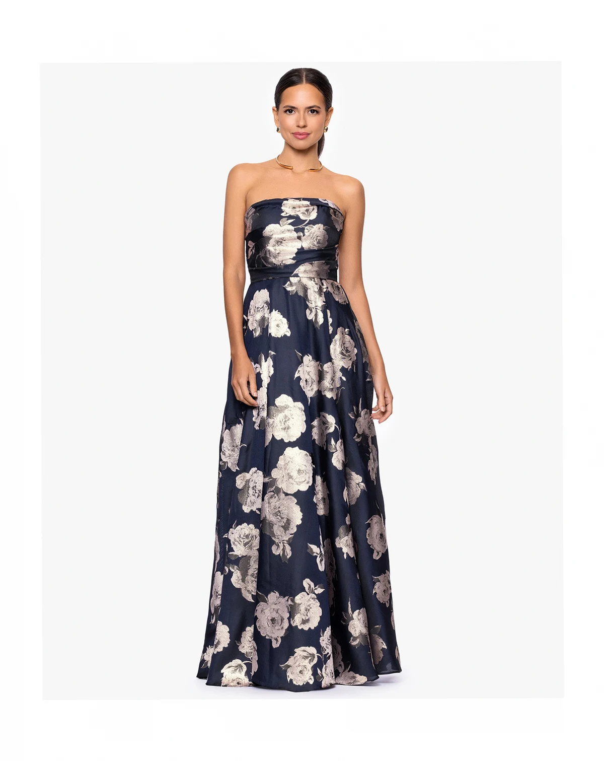 Petite Strapless A-Line Long Dress